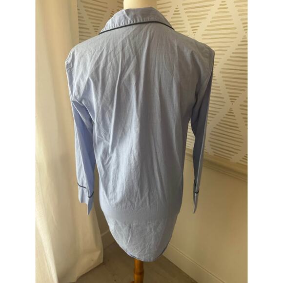 J.Crew Women’s XS End-on-end Hydrangea Blue Cotton Nightshirt Pajamas - Picture 4 of 6